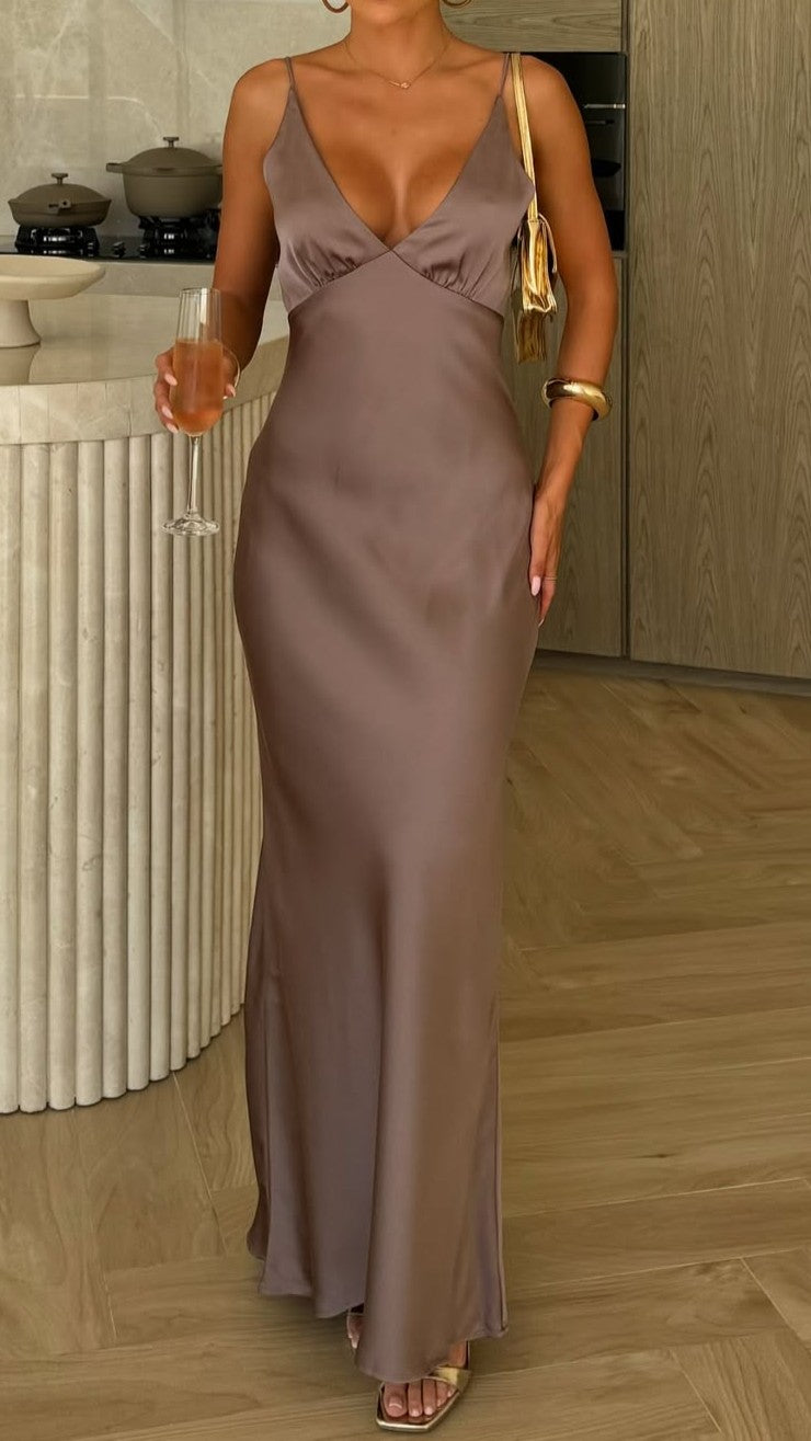 Ziah Maxi Dress - Mushroom - Billy J
