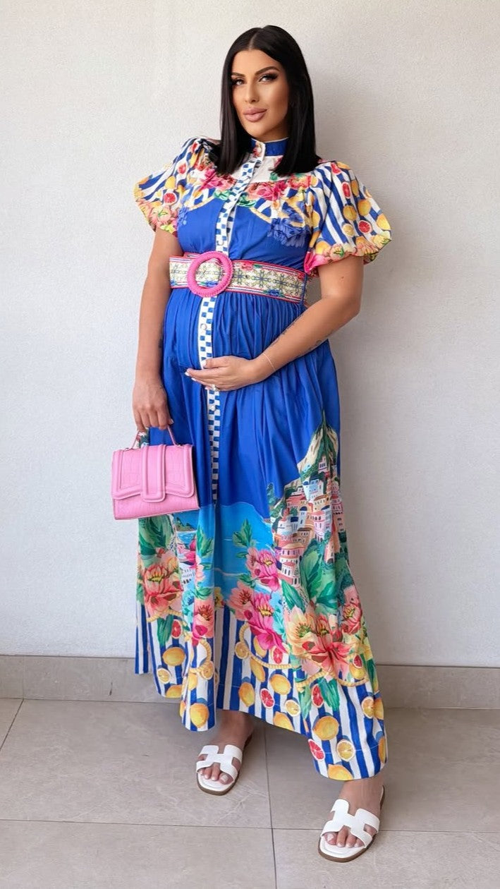 Bloom Maxi Dress - Positano Cobalt - Billy J
