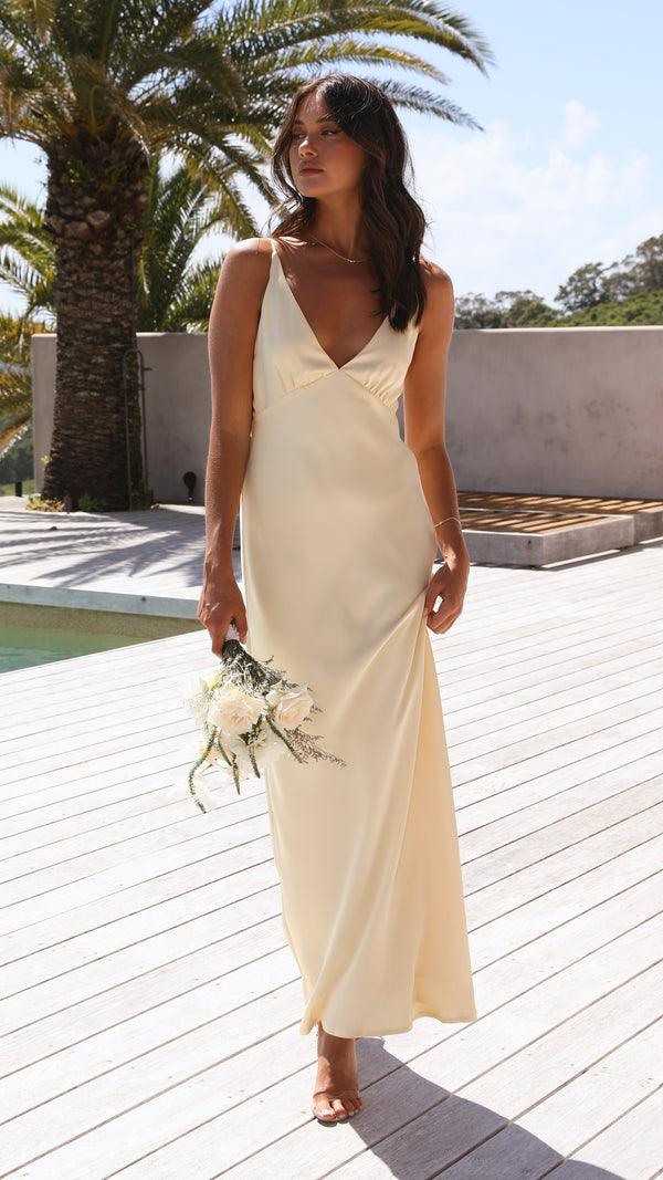 Ziah Maxi Dress - Lemon - Billy J