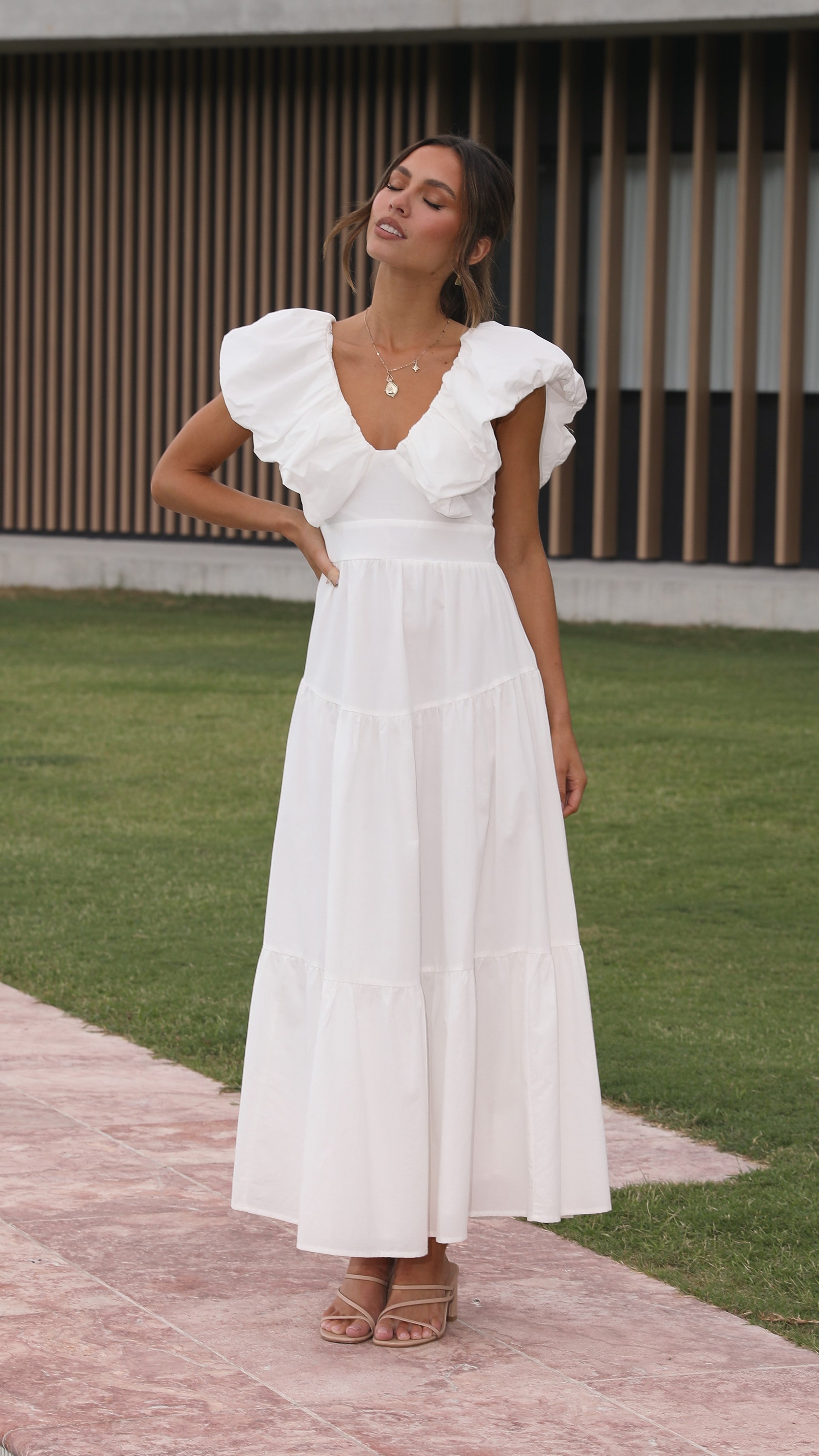 Emma Maxi Dress - White - Billy J