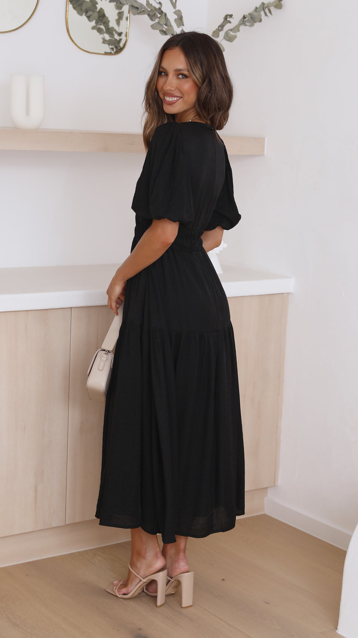 billy j erin midi dress 10 / Black