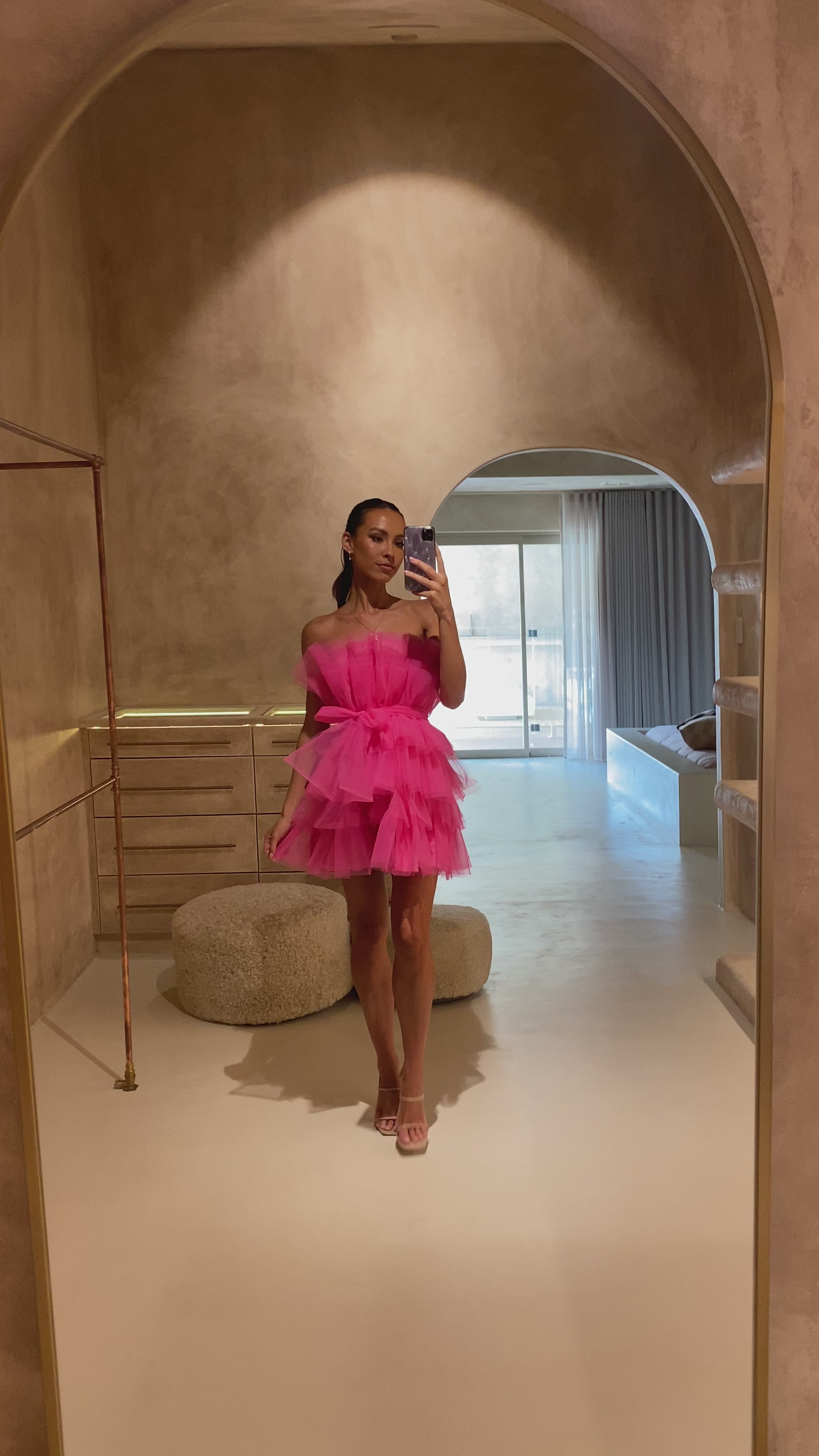 Load video: Carrie Mini Dress - Hot Pink - Billy J
