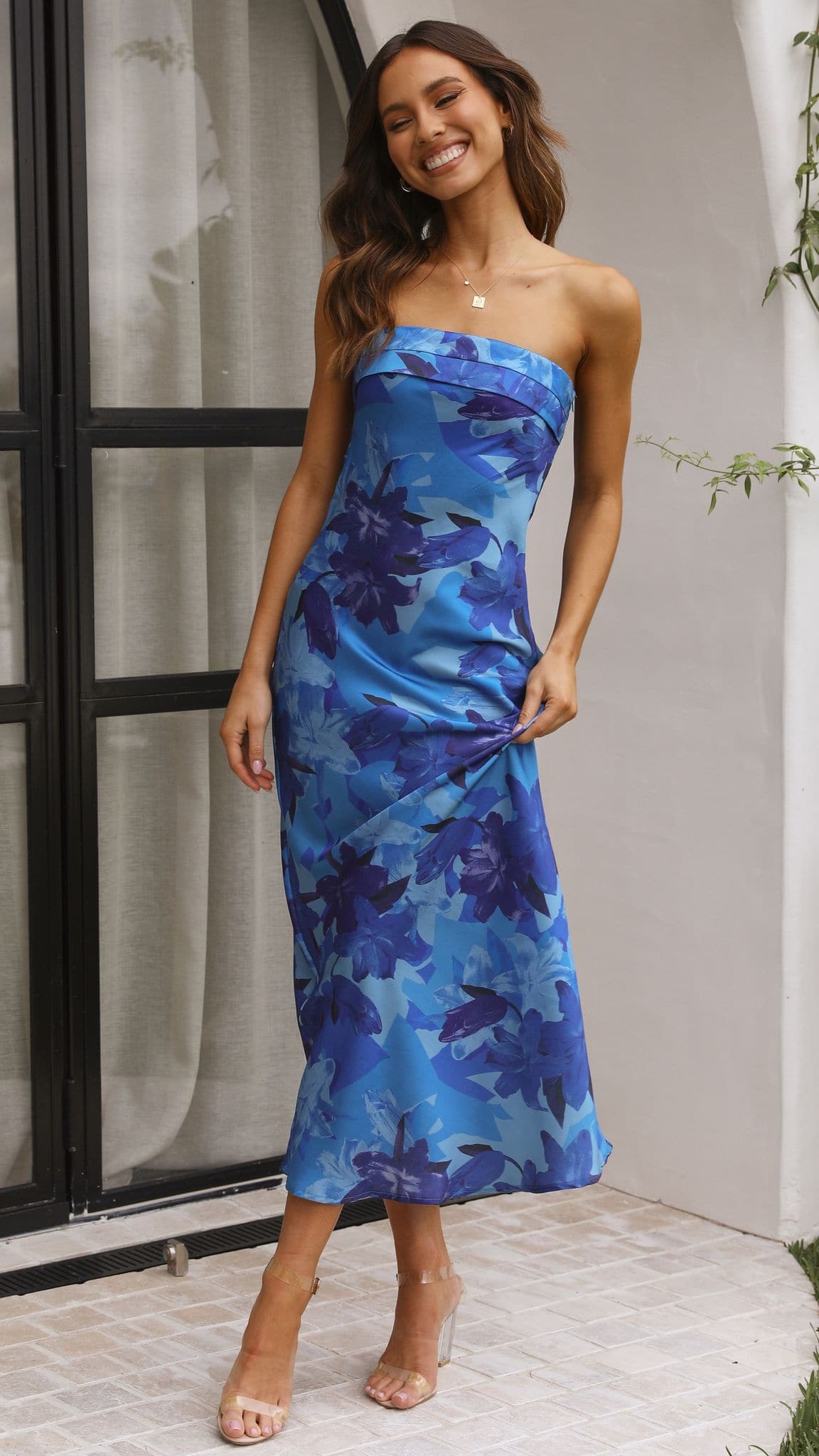 billy j blue dresses Miya Maxi Dress - Floral - Buy Women's Ruffle detailing