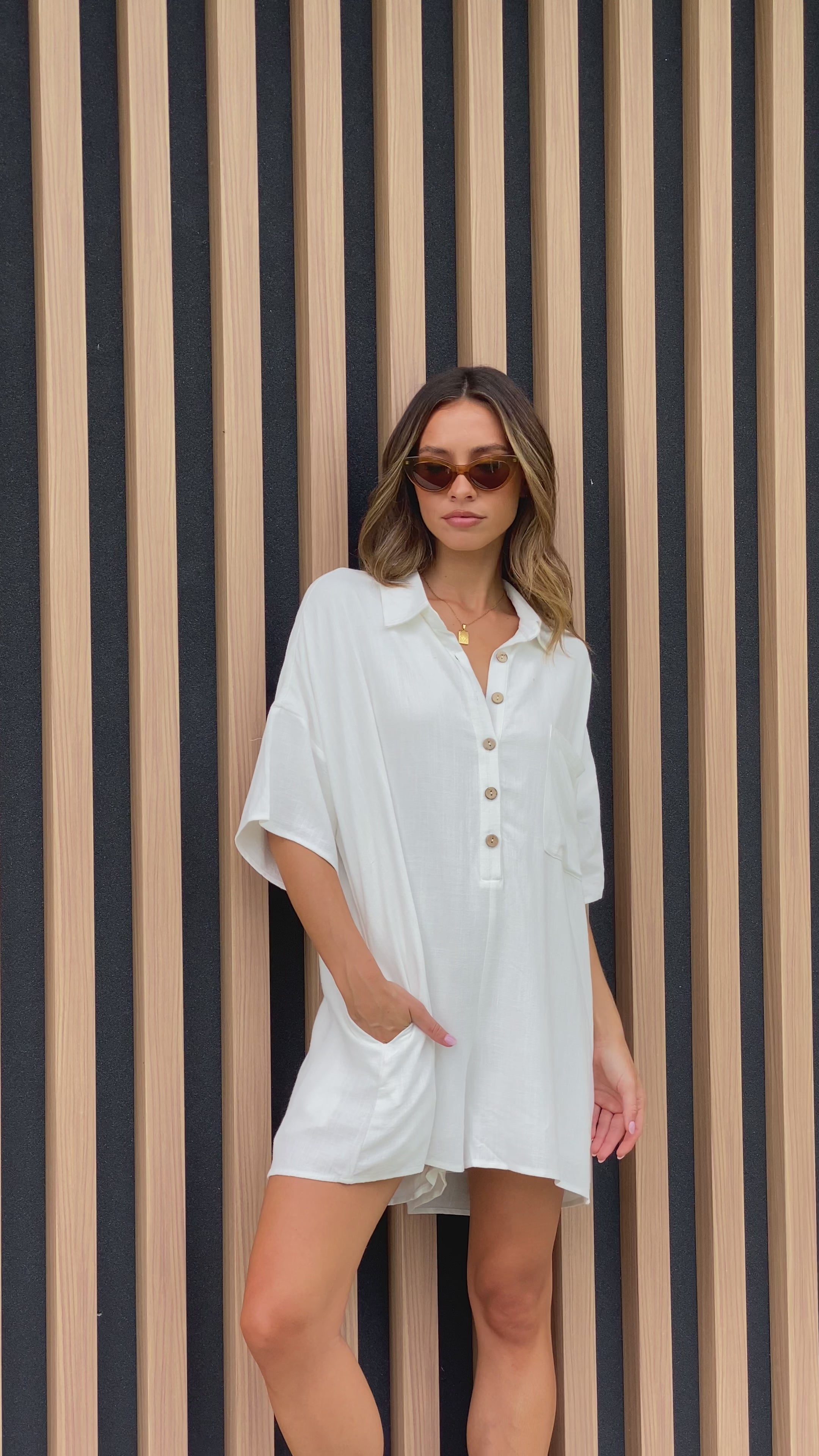 Load video: Keely Playsuit - White - Billy J