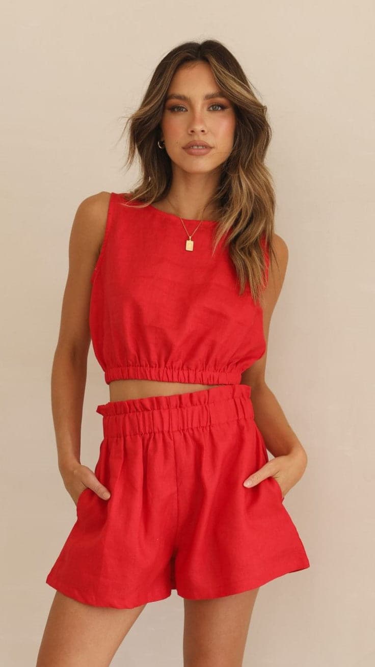 Leila Shorts - Red - Billy J