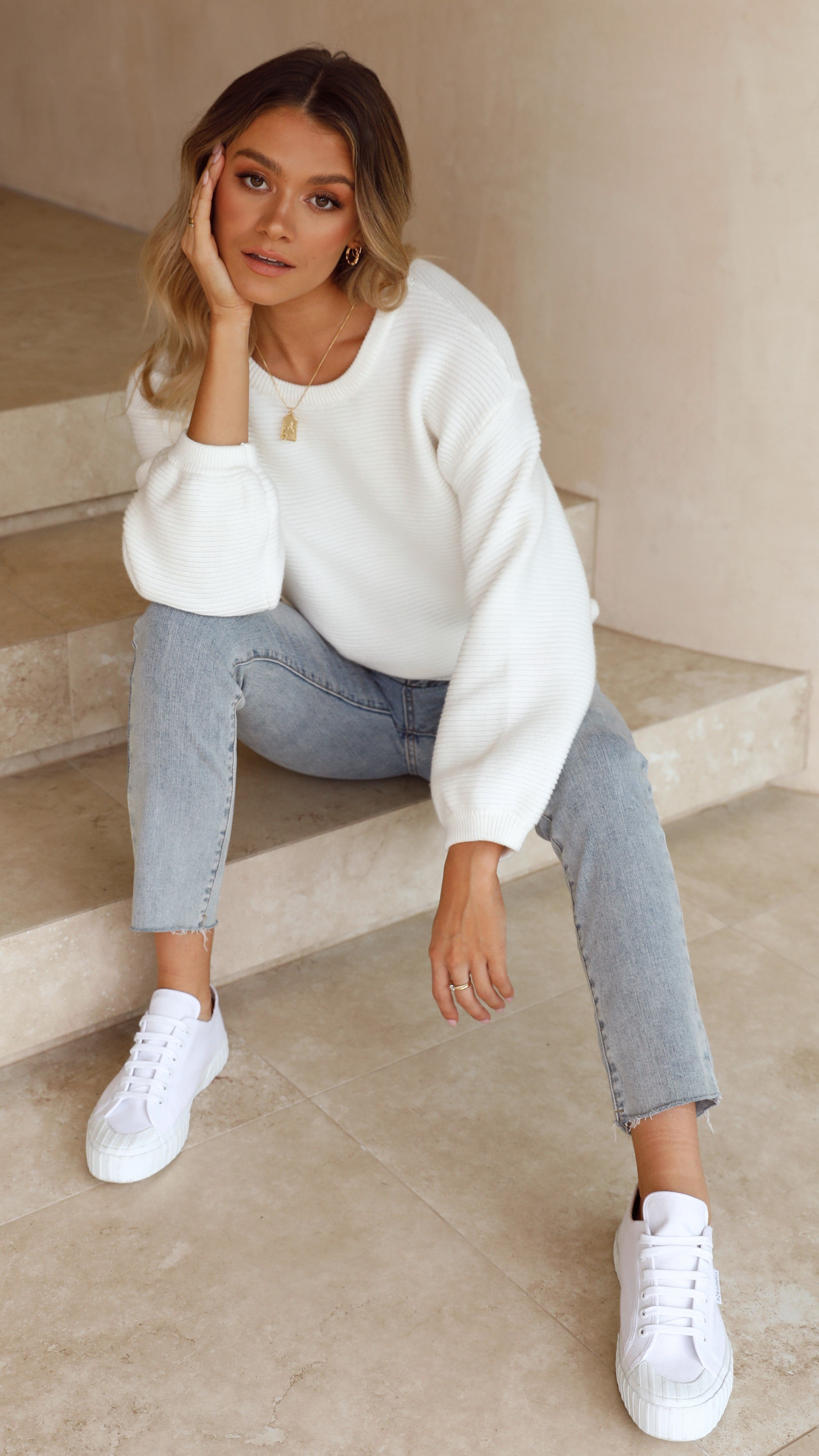 Carmel Knit - White - Billy J
