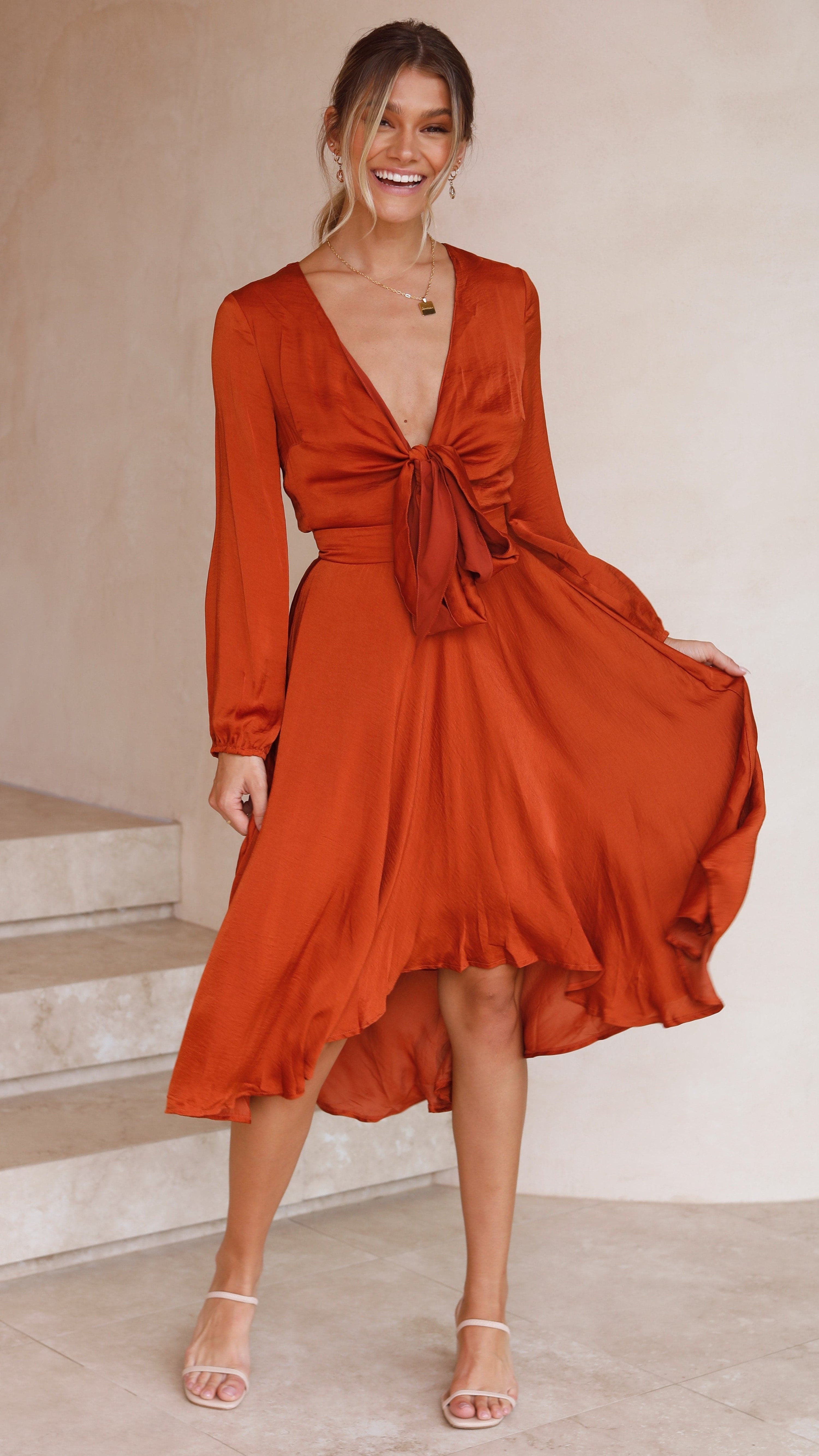 Starry Nights Dress - Rust - Billy J