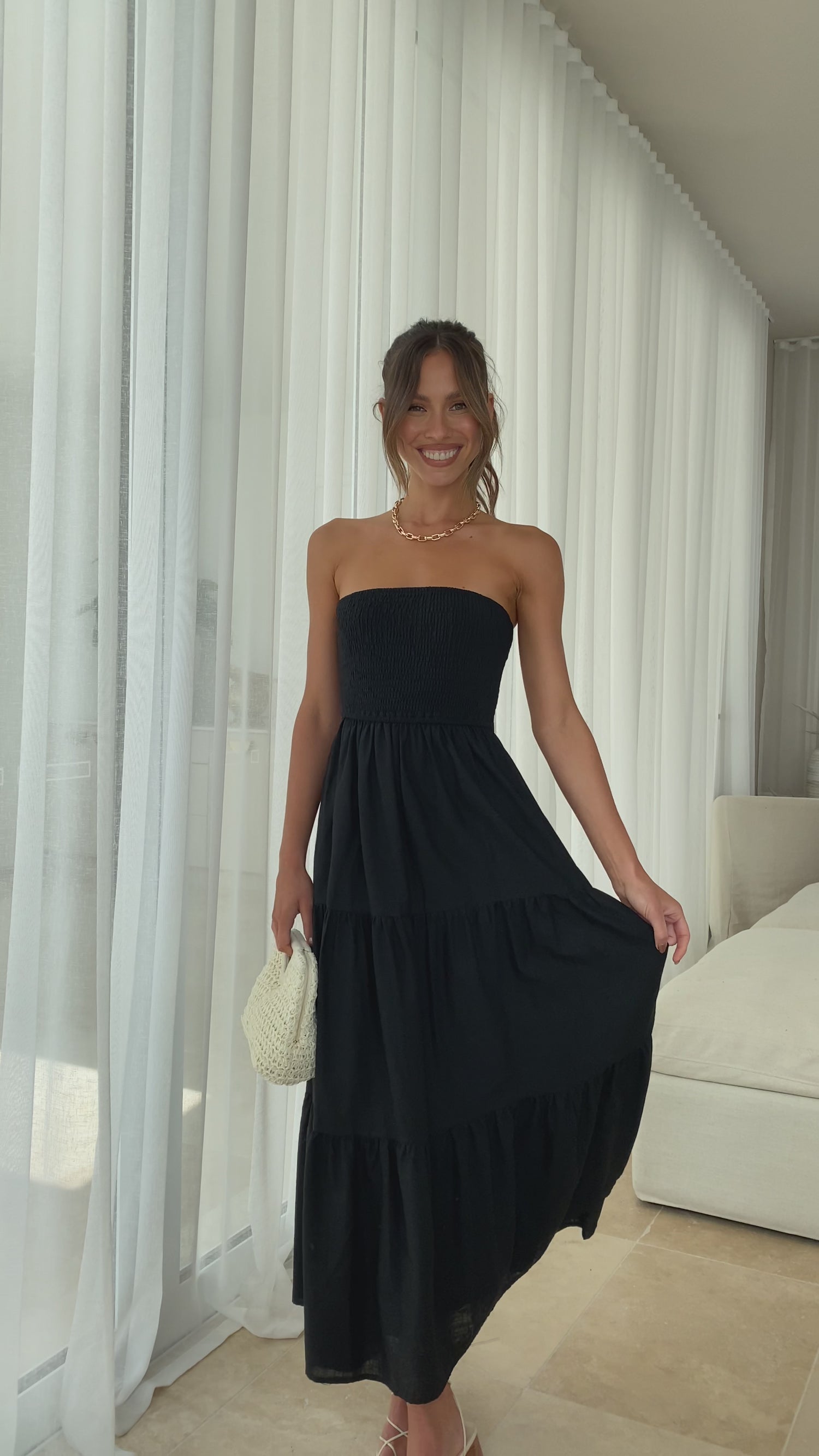 Brooke Maxi Dress - Black - Billy J